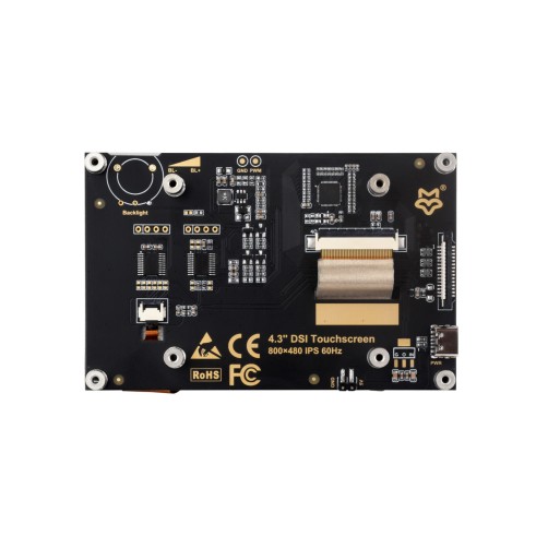 4.3 英寸 DSI 免驱直连 IPS 电容触摸显示屏