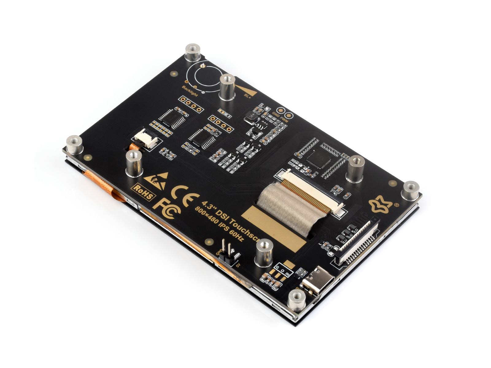 4.3 英寸 DSI 免驱直连 IPS 电容触摸显示屏