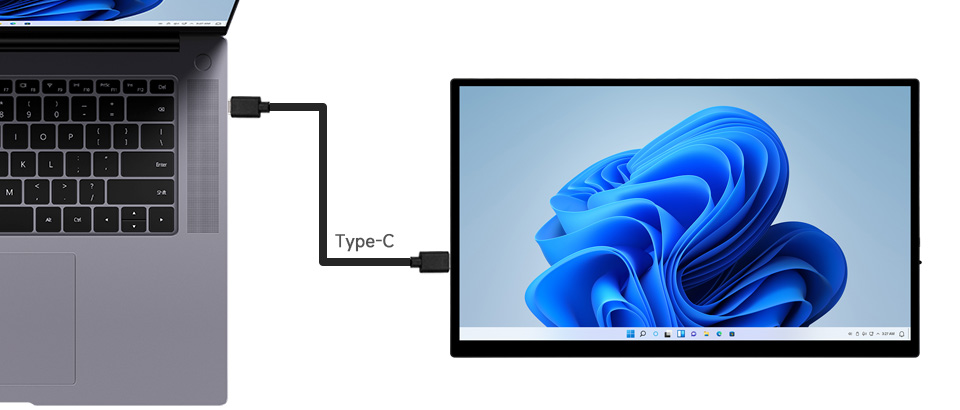 14寸便携式显示器接入计算机