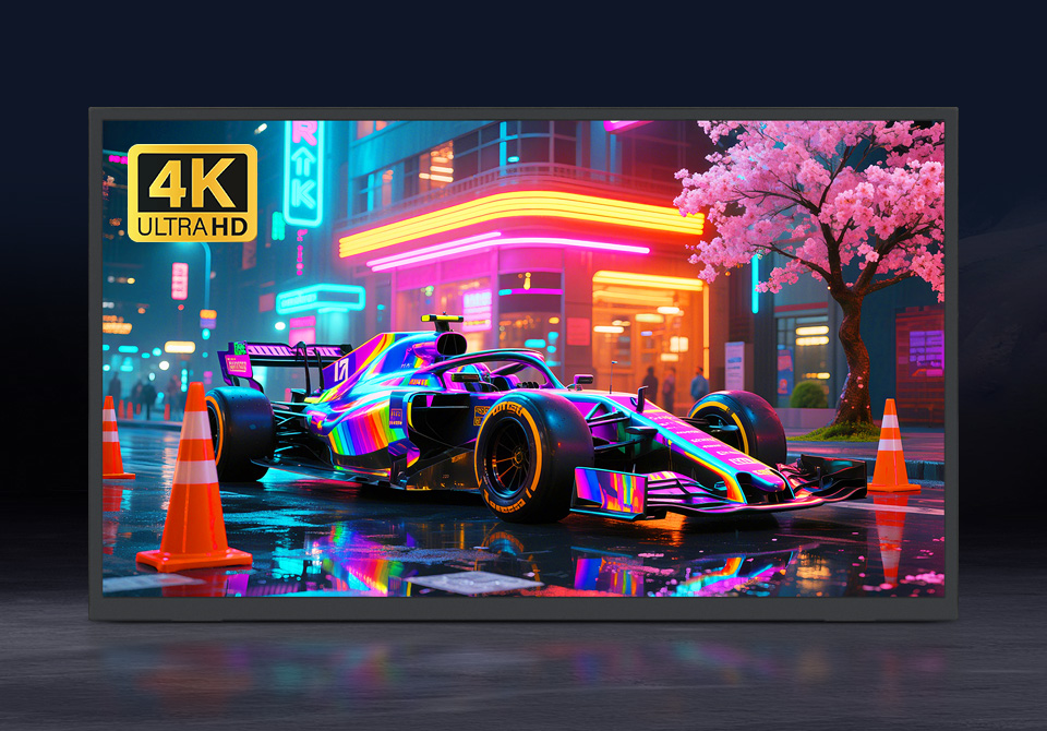 18.5 英寸 4K 便携式显示器 彩色主屏幕 背景黑色