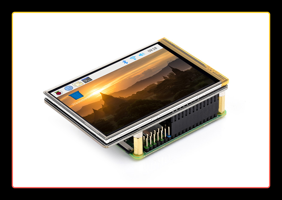 3.5 英寸触摸  LCD 扩展板接入树莓派主板<