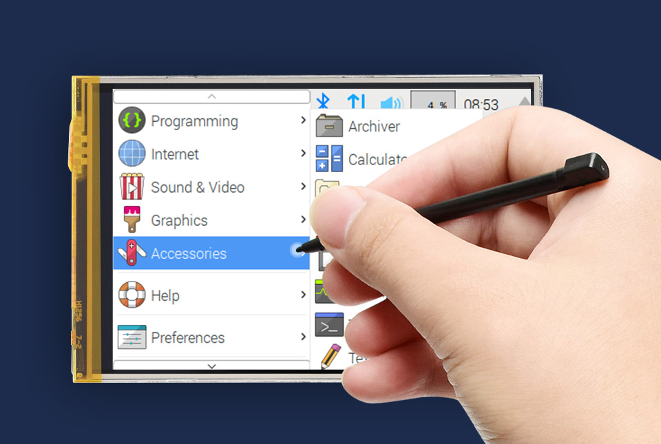 3.5 英寸触摸 LCD 扩展板介绍内置 ST7796S 驱动芯片和 XPT2046 电阻触控芯片