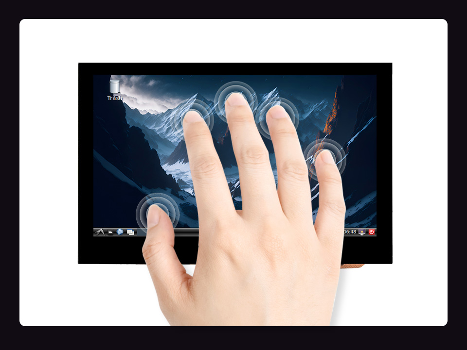 电容式五点触摸，五指触摸显示屏的效果展示