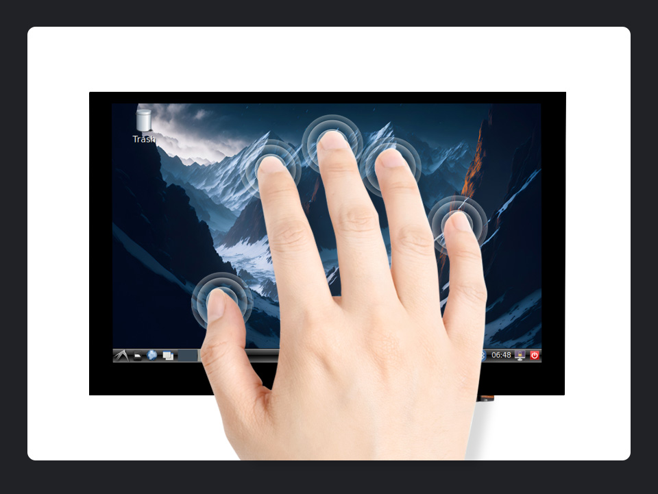 电容式五点触摸，五指触摸显示屏的效果展示