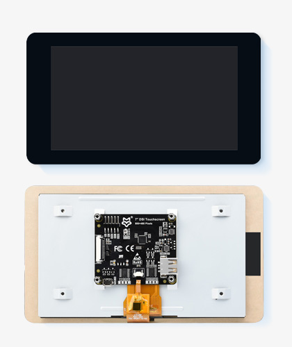 7 英寸 DSI 触控屏可选版本-标准版，背面和正面对比