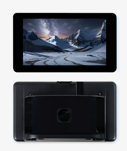 7 英寸 DSI 触控屏显示角度-带外壳版，背面和正面对比