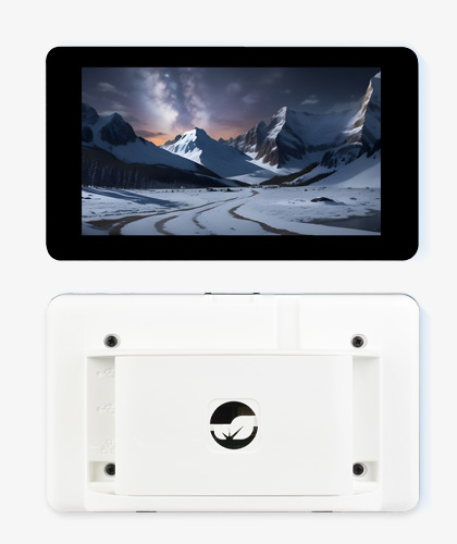 7 英寸 DSI 触控屏显示角度-带外壳版，背面和正面对比