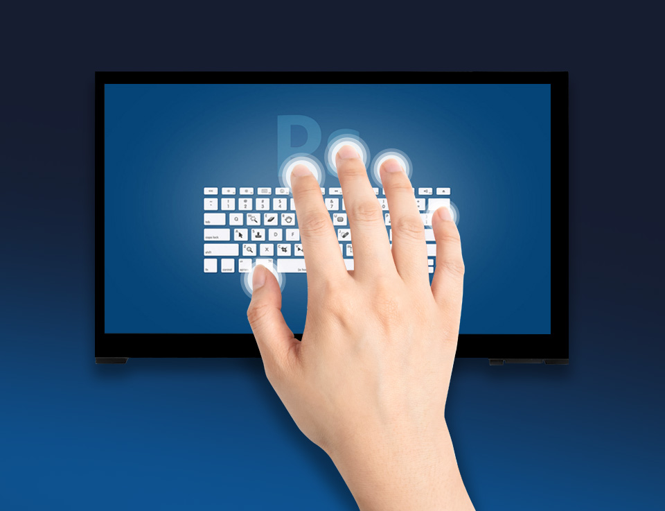 五指同时触摸显示屏