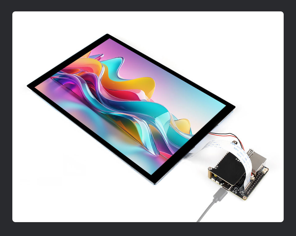 Luckfox Lyra Ultra 带PoE模块搭配10.1-DSI-TOUCH-A屏幕的效果展示，屏幕色彩鲜艳