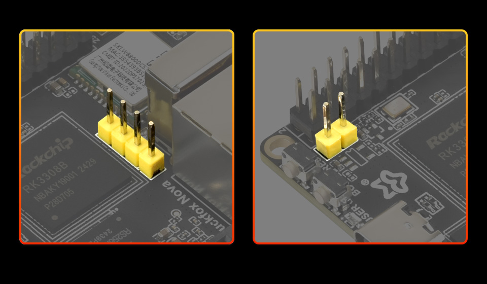 预留 PoE 模块接口特写